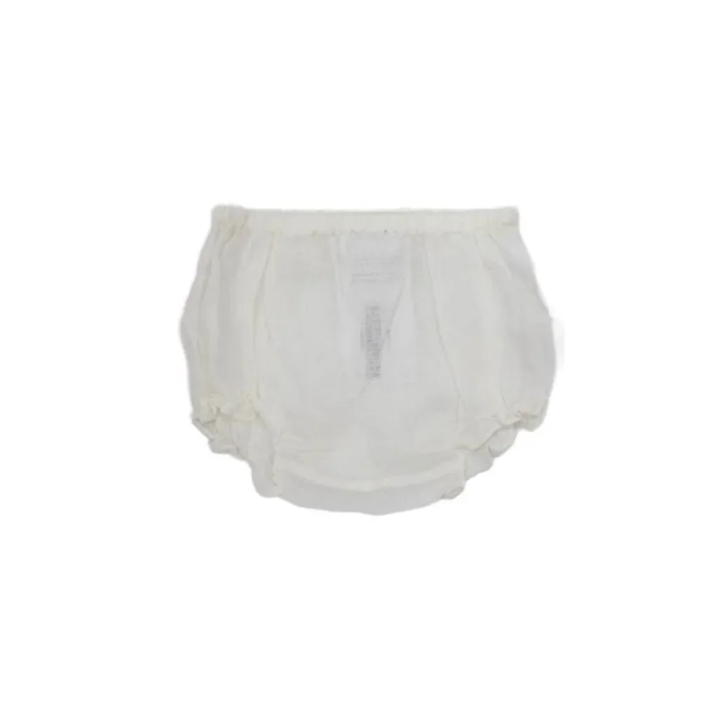 Bonpoint Girls Elastic Waistband Stretch Linen Bottoms White Size 12 Months